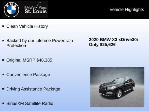 Used 2020 BMW X3 xDrive30i w/ Convenience Package image 8