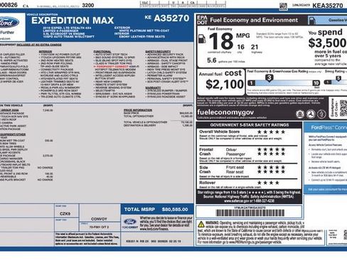 Used 2019 Ford Expedition Max Limited w/ Equipment Group 303A AWD/4WD image 38