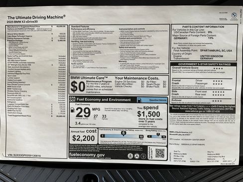 New 2025 BMW X3 xDrive30i w/ Premium Package image 37