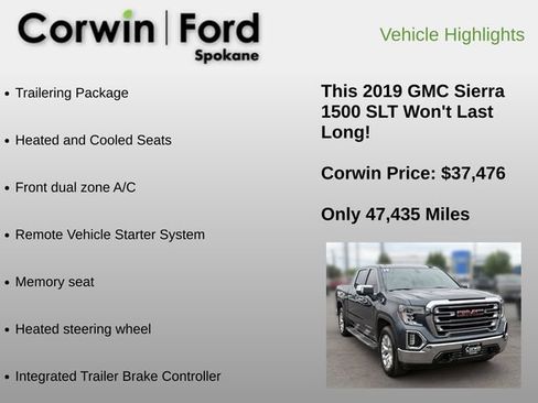 Used 2019 GMC Sierra 1500 SLT w/ SLT Premium Package AWD/4WD image 6