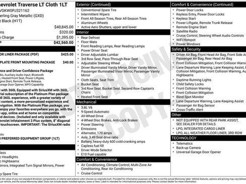 Used 2023 Chevrolet Traverse LT w/ LPO, Floor Liner Package AWD/4WD image 5