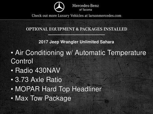 Used 2017 Jeep Wrangler Unlimited Sahara AWD/4WD image 5
