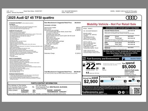 Certified 2025 Audi Q7 2.0T Premium w/ Convenience Plus Package image 23