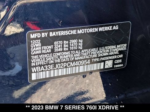 Used 2023 BMW 760i xDrive w/ Executive Package AWD/4WD image 27