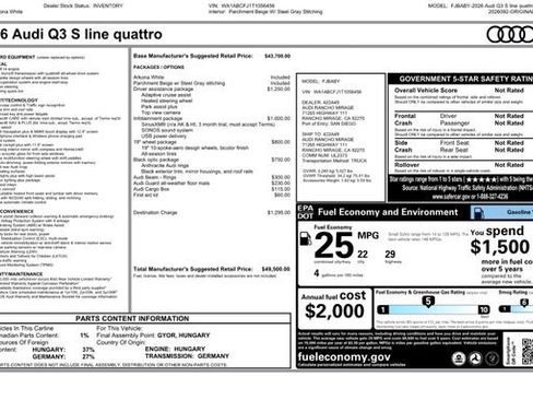 New 2026 Audi Q3 quattro 2.0T AWD/4WD image 37
