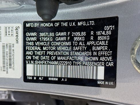 Used 2021 Honda Civic Sport image 36