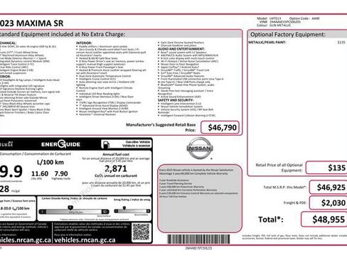 Used 2023 Nissan Maxima SR FWD image 6
