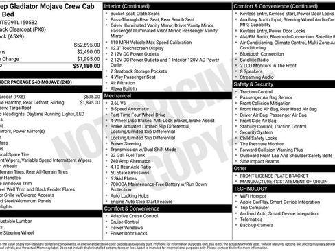 Certified 2026 Jeep Gladiator Mojave AWD/4WD image 40