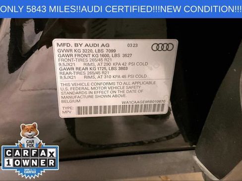 Used 2024 Audi Q8 e-tron Premium Plus w/ Premium Plus Package AWD/4WD image 35