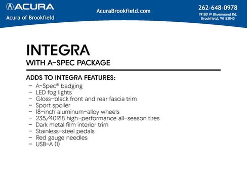 New 2026 Acura Integra A-Spec FWD image 2