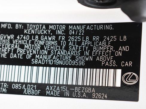 Used 2022 Lexus ES 250 w/ Premium Package AWD/4WD image 34
