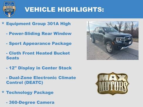 New 2025 Ford Ranger XLT w/ Equipment Group 301A High image 5