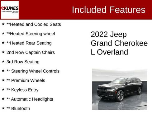 Used 2022 Jeep Grand Cherokee L Overland w/ Luxury Tech Group IV AWD/4WD image 3