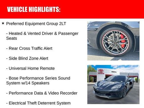 Used 2024 Chevrolet Corvette Stingray Preferred Cpe w/ Z51 Performance Package RWD image 26