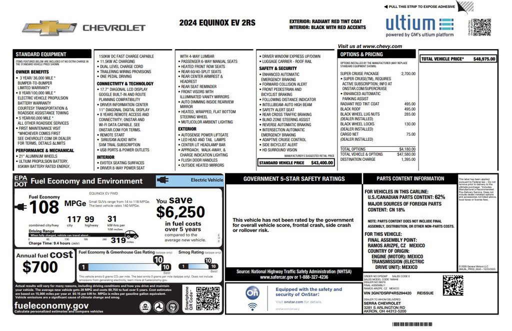 Used 2024 Chevrolet Equinox EV RS w/ Active Safety Package 3 FWD image 6