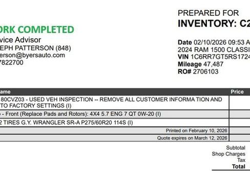 Used 2024 RAM 1500 Classic Warlock w/ Electronics Group image 8