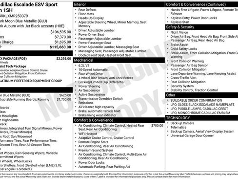 Used 2021 Cadillac Escalade ESV Sport Platinum w/ LPO, ONYX Package image 46