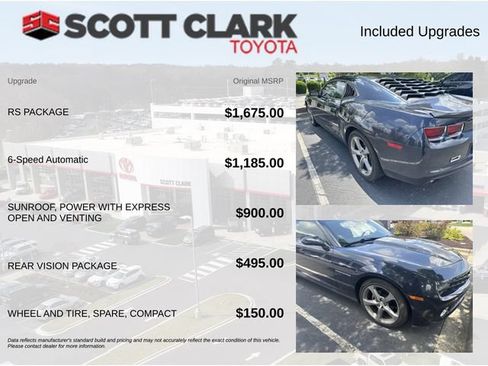 Used 2013 Chevrolet Camaro LT w/ RS Package RWD image 4
