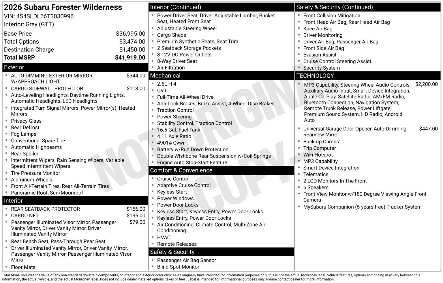 Certified 2026 Subaru Forester Wilderness AWD/4WD image 35
