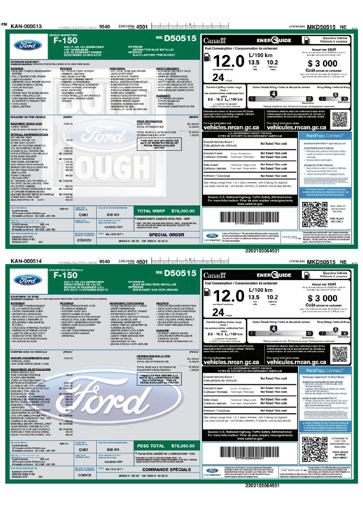 Used 2021 Ford F150 Lariat w/ Equipment Group 502A High AWD/4WD image 3