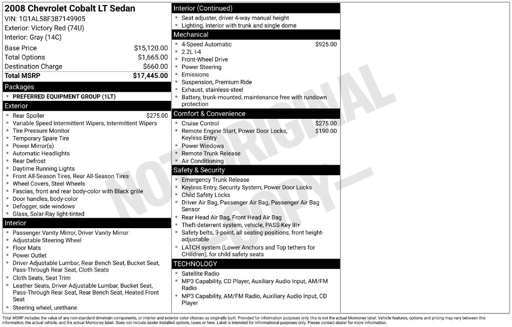 Used 2008 Chevrolet Cobalt LT FWD image 5