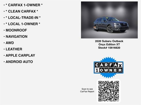 Used 2020 Subaru Outback Onyx Edition XT w/ Popular Package #2 image 7