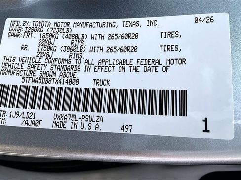 New 2026 Toyota Tundra Limited AWD/4WD image 20