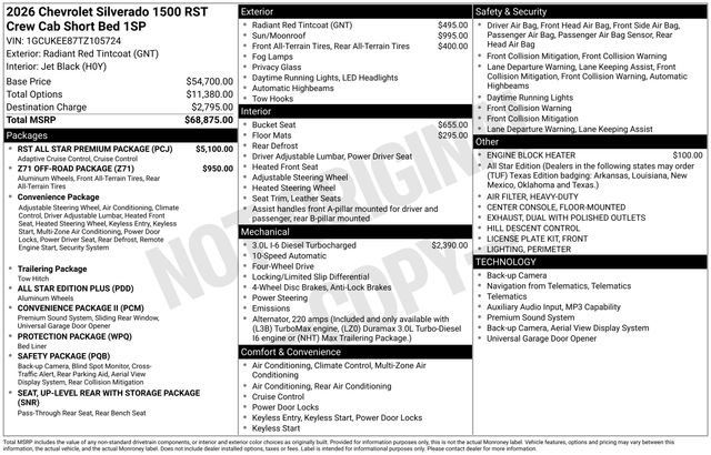 Used 2026 Chevrolet Silverado 1500 RST w/ RST All Star Premium Package AWD/4WD image 47