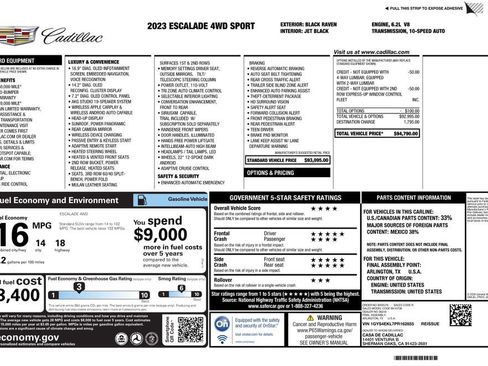 Used 2023 Cadillac Escalade Sport image 2