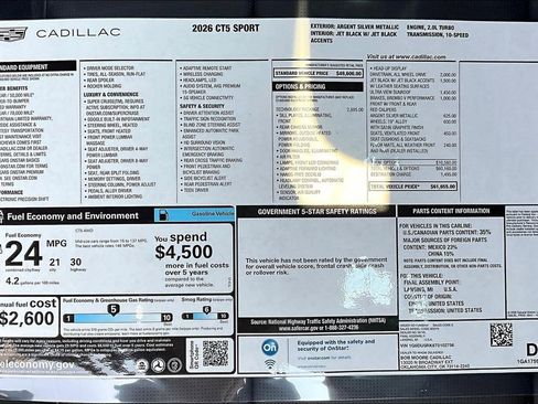 New 2026 Cadillac CT5 Sport w/ Technology Package image 14