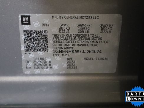 Used 2018 Chevrolet Traverse LT w/ LPO, Floor Liner Package FWD image 39