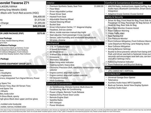 Used 2024 Chevrolet Traverse Z71 w/ LPO, Floor Liner Package AWD/4WD image 6