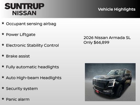 New 2026 Nissan Armada SL w/ Captain's Chari Seat Package image 30