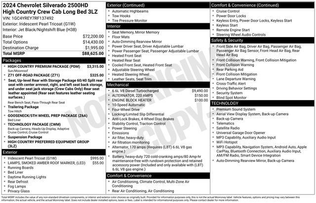 Used 2024 Chevrolet Silverado 2500 High Country w/ High Country Premium Package AWD/4WD image 13