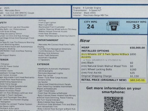 Used 2025 Mercedes-Benz CLE 300 4MATIC Coupe image 49