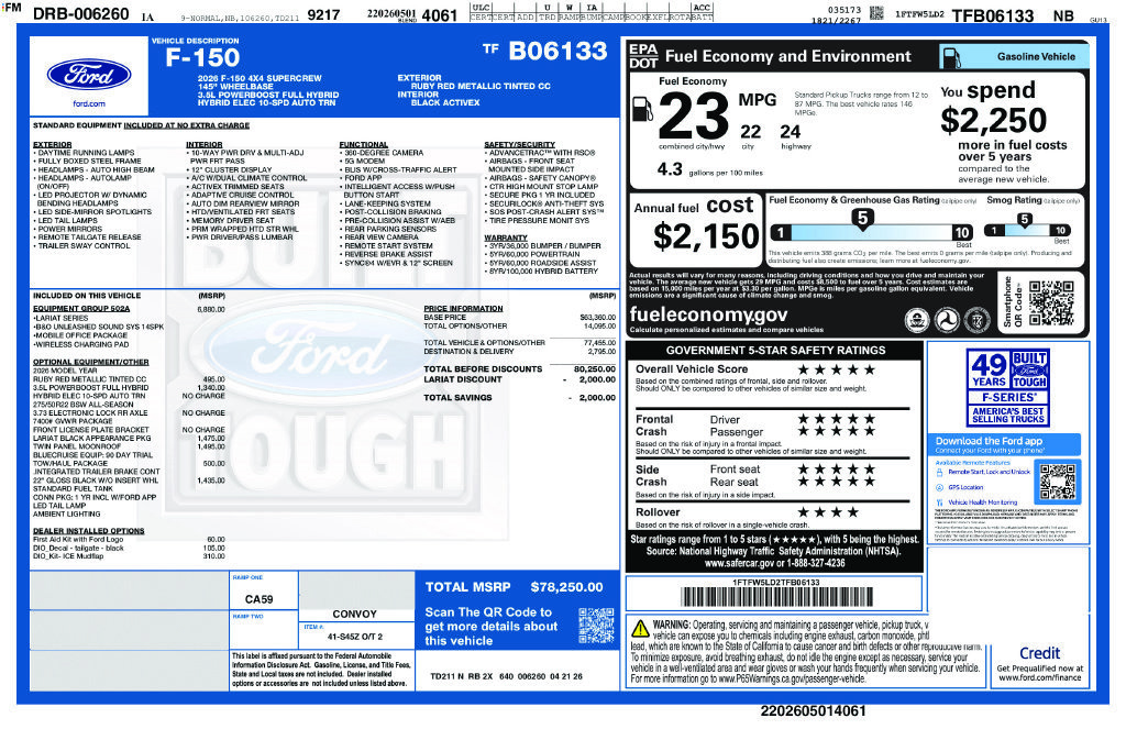 New 2026 Ford F150 Lariat w/ Equipment Group 502A High AWD/4WD image 11