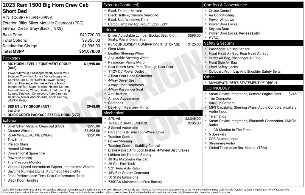 Certified 2023 RAM 1500 Big Horn AWD/4WD image 7