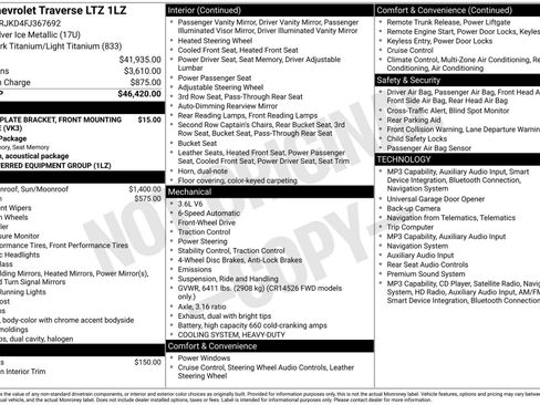 Used 2015 Chevrolet Traverse LTZ FWD image 1