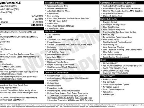 Used 2024 Toyota Venza XLE AWD/4WD image 29