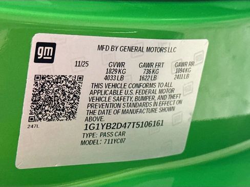 New 2026 Chevrolet Corvette Stingray Preferred Cpe w/ Battery Protection Package image 31