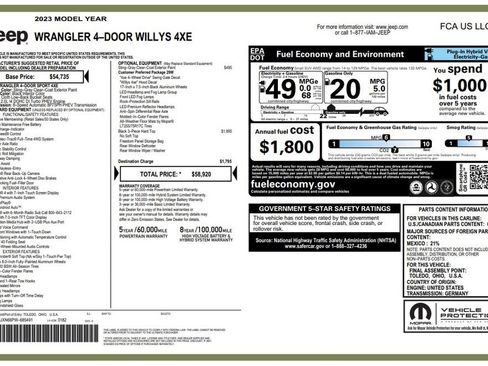 Used 2023 Jeep Wrangler Unlimited AWD/4WD image 3