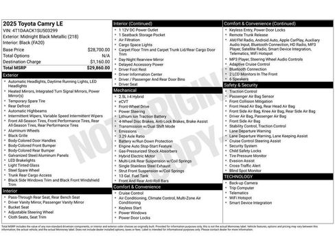 Used 2025 Toyota Camry LE image 3