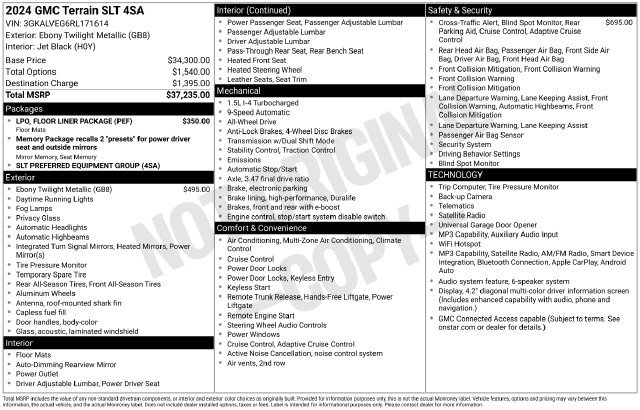 Used 2024 GMC Terrain SLT w/ LPO, Floor Liner Package AWD/4WD image 41