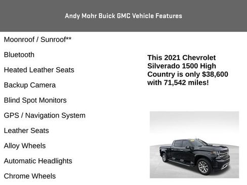 Used 2021 Chevrolet Silverado 1500 High Country AWD/4WD image 4
