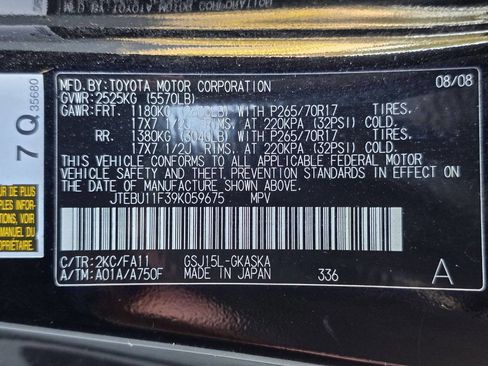 Used 2009 Toyota FJ Cruiser Base 4x4 4dr SUV 5A image 56