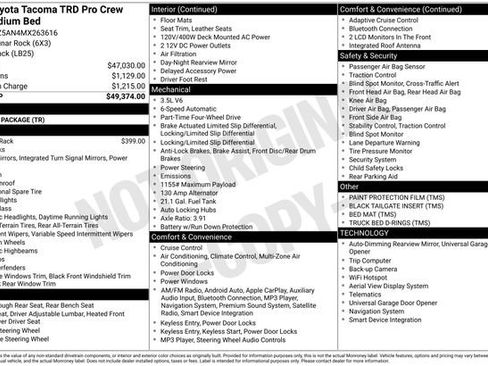 Certified 2021 Toyota Tacoma TRD Pro AWD/4WD image 30