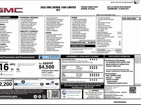 Used 2022 GMC Sierra 1500 SLT w/ X31 Off-Road Package image 51