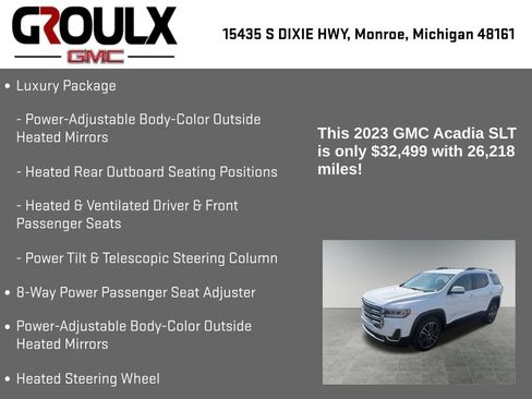 Used 2023 GMC Acadia SLT w/ Preferred Package AWD/4WD image 15