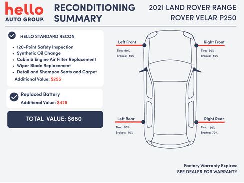 Used 2021 Land Rover Range Rover Velar R-Dynamic S AWD/4WD image 3
