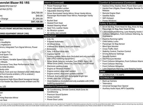 Used 2023 Chevrolet Blazer RS AWD/4WD image 6